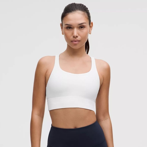 Lululemon White Energy Longline Bra Medium Support Size 2 - Picture 1 of 9